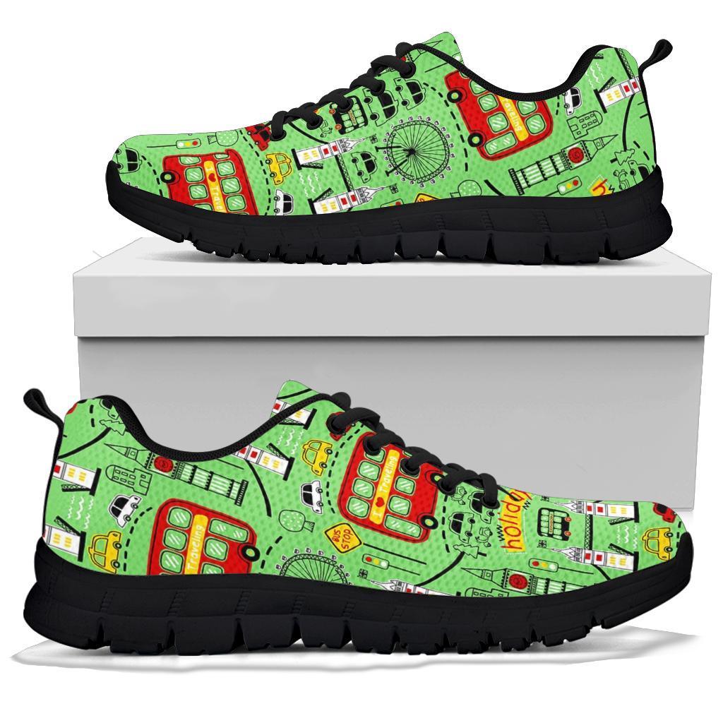 British Print Pattern Sneaker Shoes For Men Women-grizzshop