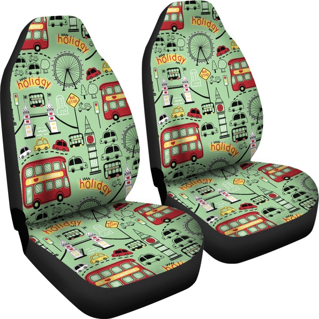 British Print Pattern Universal Fit Car Seat Covers-grizzshop