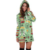 British Print Pattern Women Hoodie Dress-grizzshop