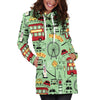 British Print Pattern Women Hoodie Dress-grizzshop