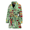 British Print Pattern Women Long Robe-grizzshop