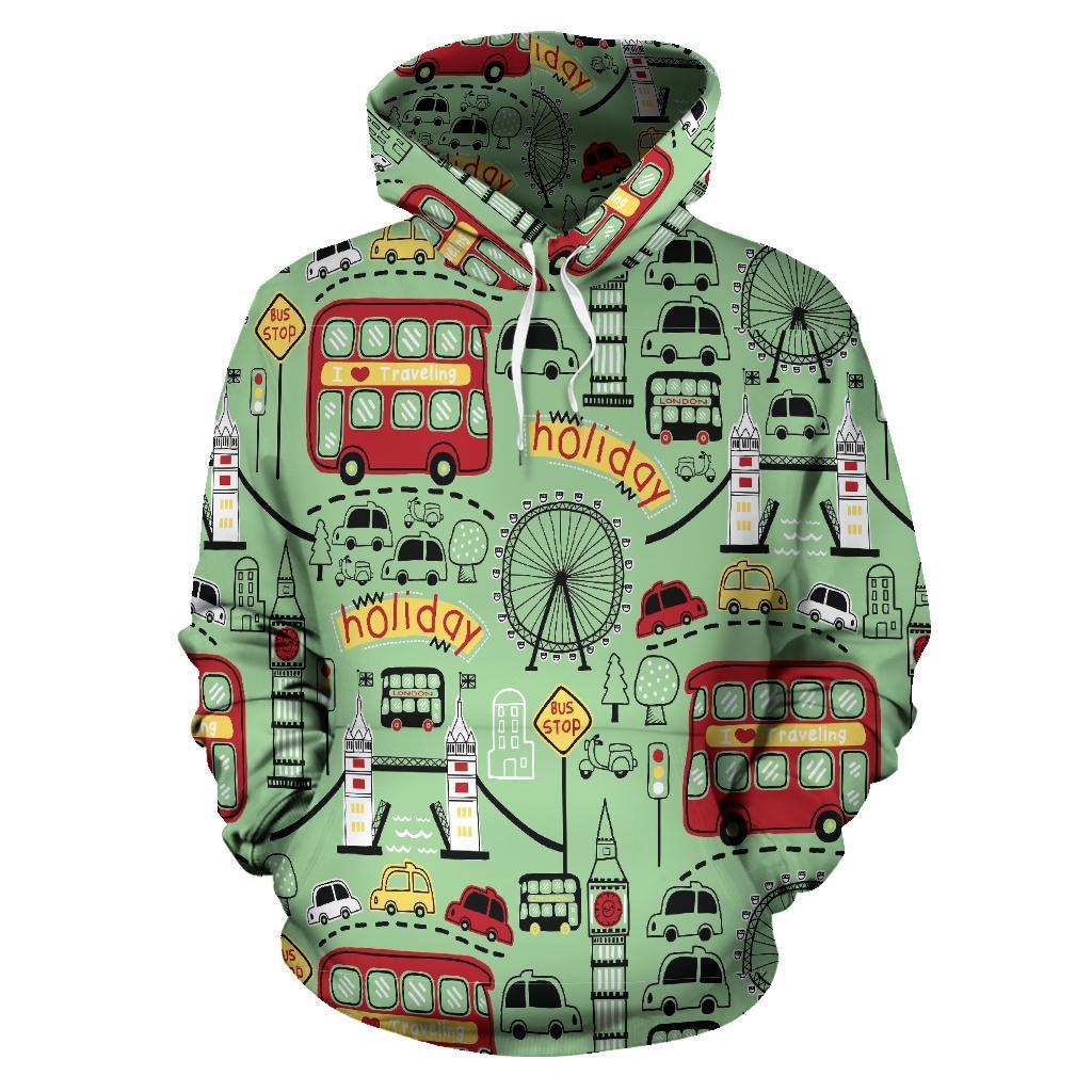 British Print Pattern Women Men Pullover Hoodie-grizzshop