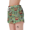 British Print Pattern Women's Shorts-grizzshop