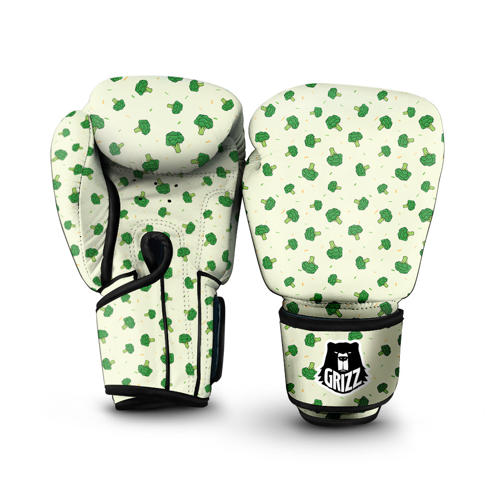 Broccoli Green Print Pattern Boxing Gloves-grizzshop