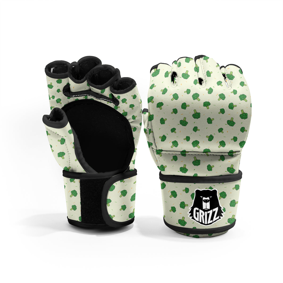Broccoli Green Print Pattern MMA Gloves-grizzshop