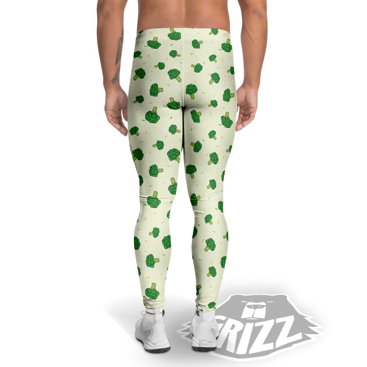 Broccoli Green Print Pattern Men's Leggings-grizzshop