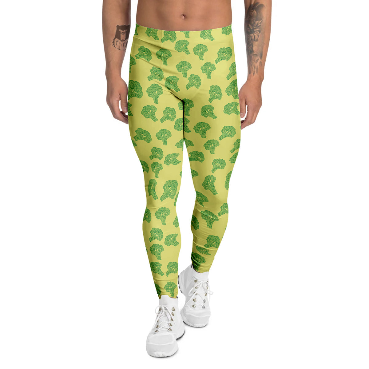Broccoli Vintagecolor Print Pattern Men's Leggings-grizzshop