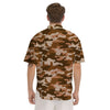 Bronze Camo And Camouflage Print Men's Short Sleeve Shirts-grizzshop