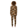 Bronze Camo And Camouflage Print Women's Pajamas-grizzshop