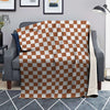 Bronze Checkered Flag Print Blanket-grizzshop