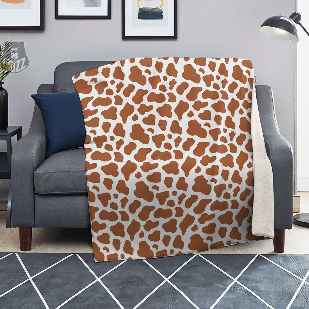 Bronze Cow Print Pattern Blanket-grizzshop