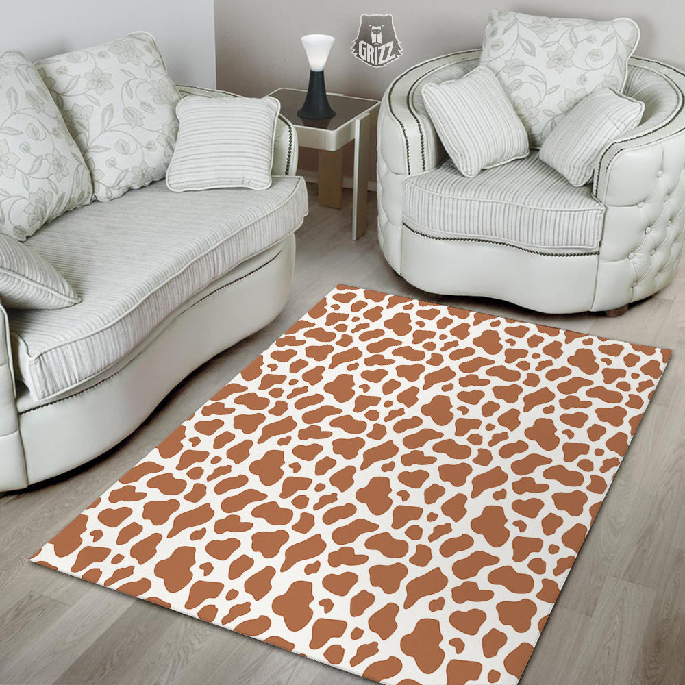 Bronze Cow Print Pattern Floor Mat-grizzshop