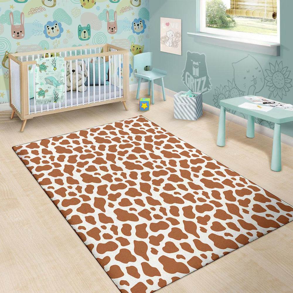 Bronze Cow Print Pattern Floor Mat-grizzshop