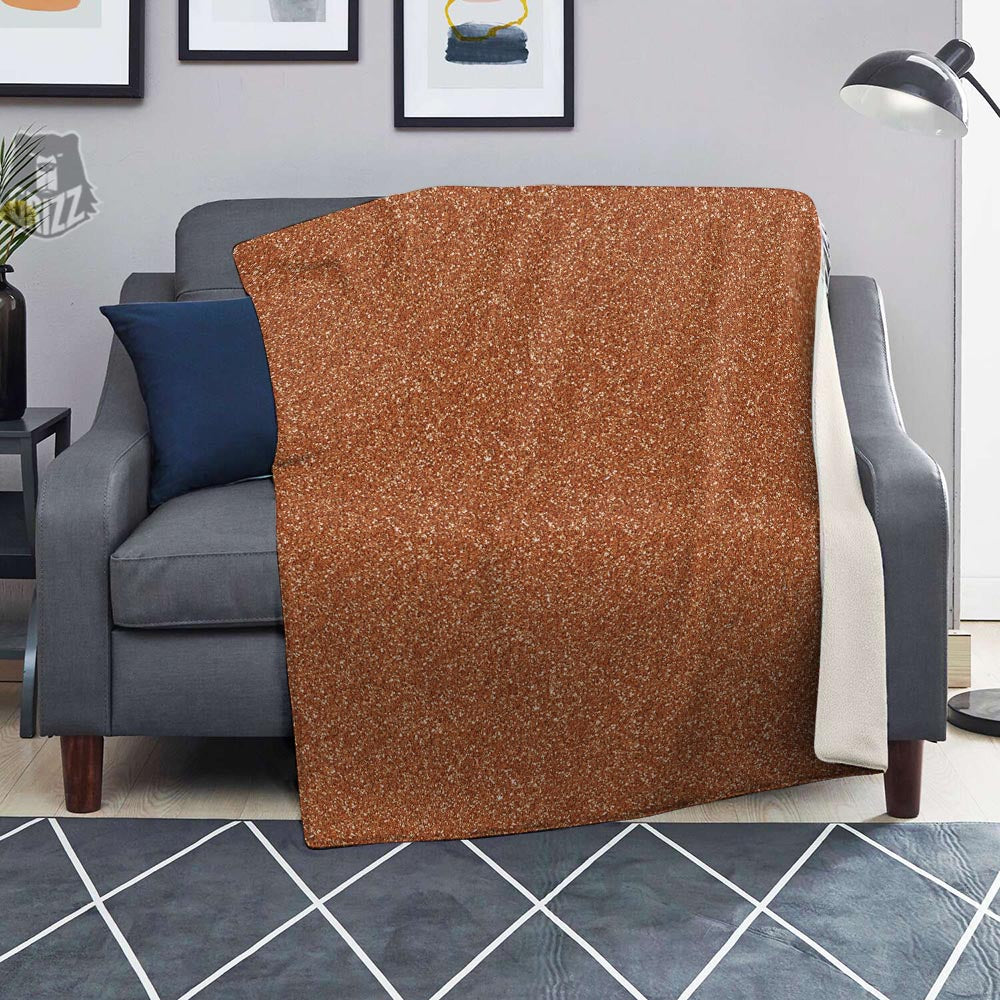 Bronze Glitter Texture Print Blanket-grizzshop