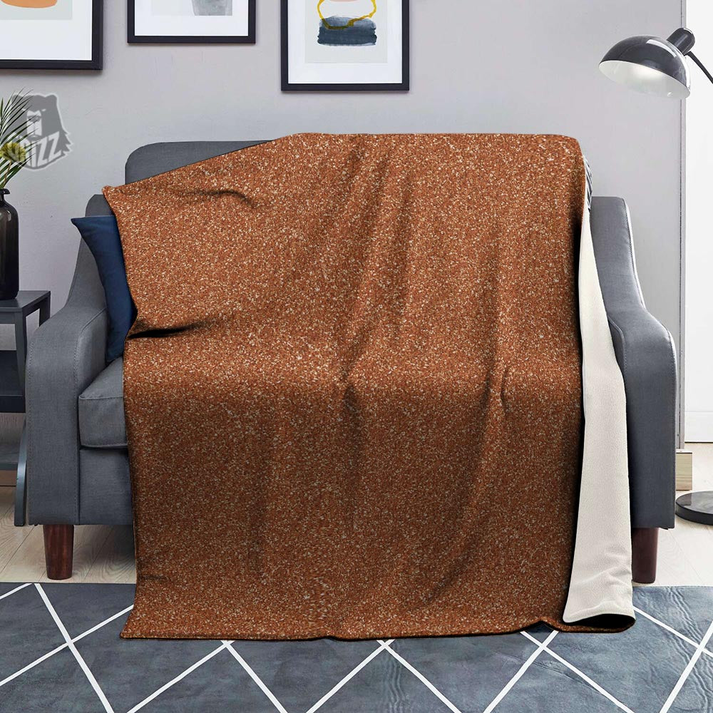 Bronze Glitter Texture Print Blanket-grizzshop