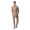 Bronze Houndstooth Print Men's Pajamas-grizzshop