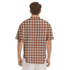 Bronze Houndstooth Print Men's Short Sleeve Shirts-grizzshop