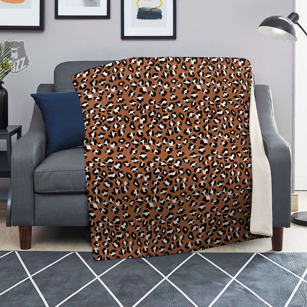 Bronze Leopard Print Pattern Blanket-grizzshop