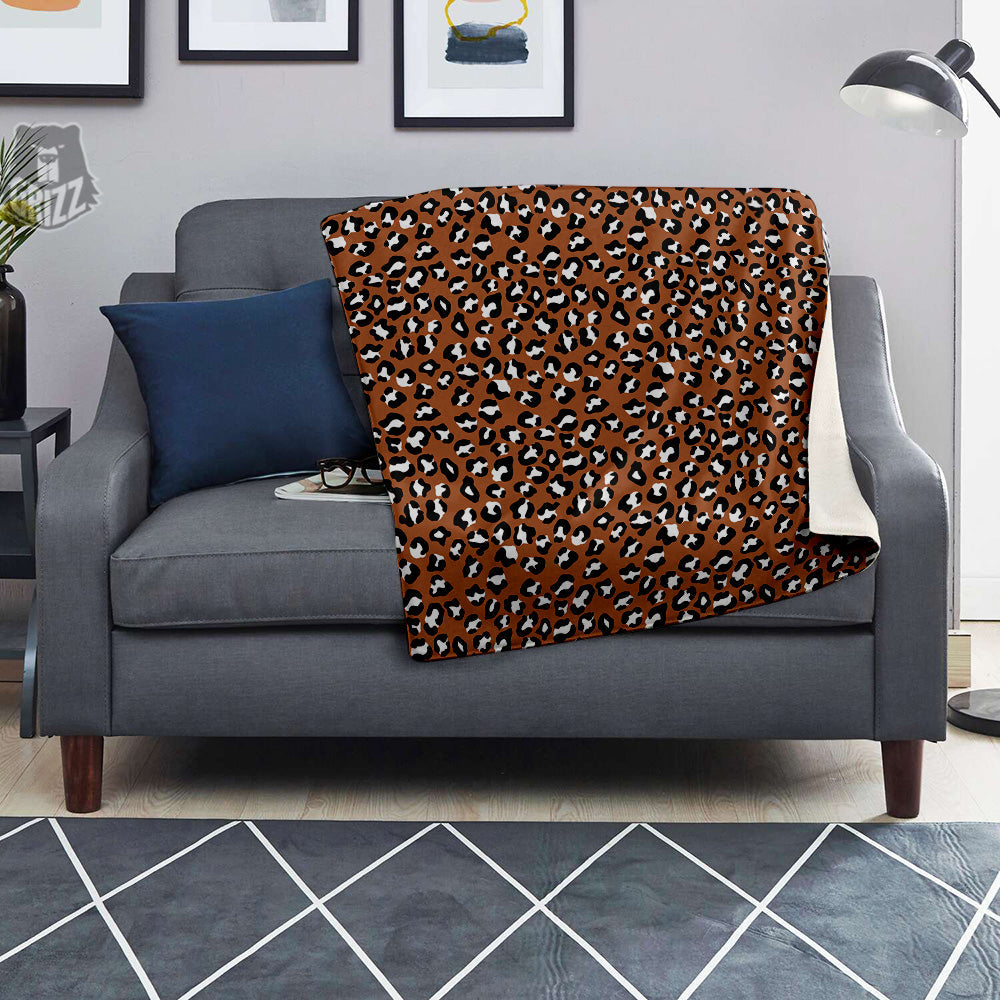 Bronze Leopard Print Pattern Blanket-grizzshop