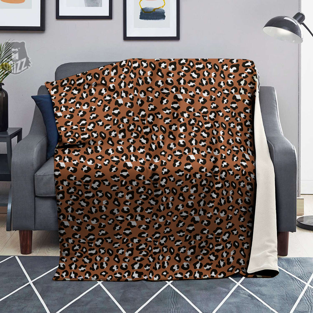 Bronze Leopard Print Pattern Blanket-grizzshop