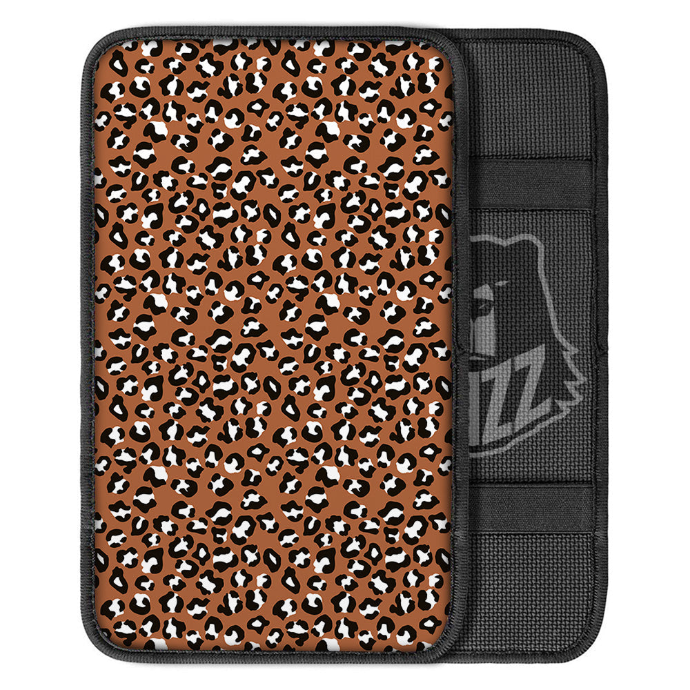 Bronze Leopard Print Pattern Car Center Console Cover-grizzshop