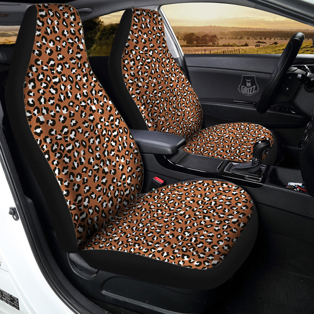 Bronze Leopard Print Pattern Car Seat Covers-grizzshop