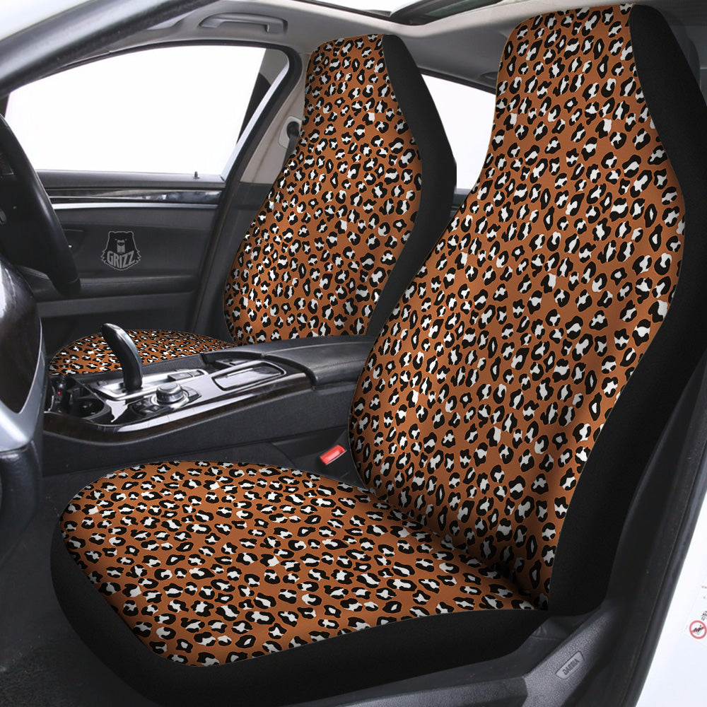Bronze Leopard Print Pattern Car Seat Covers-grizzshop