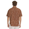 Bronze Paisley Bandana Print Men's Short Sleeve Shirts-grizzshop