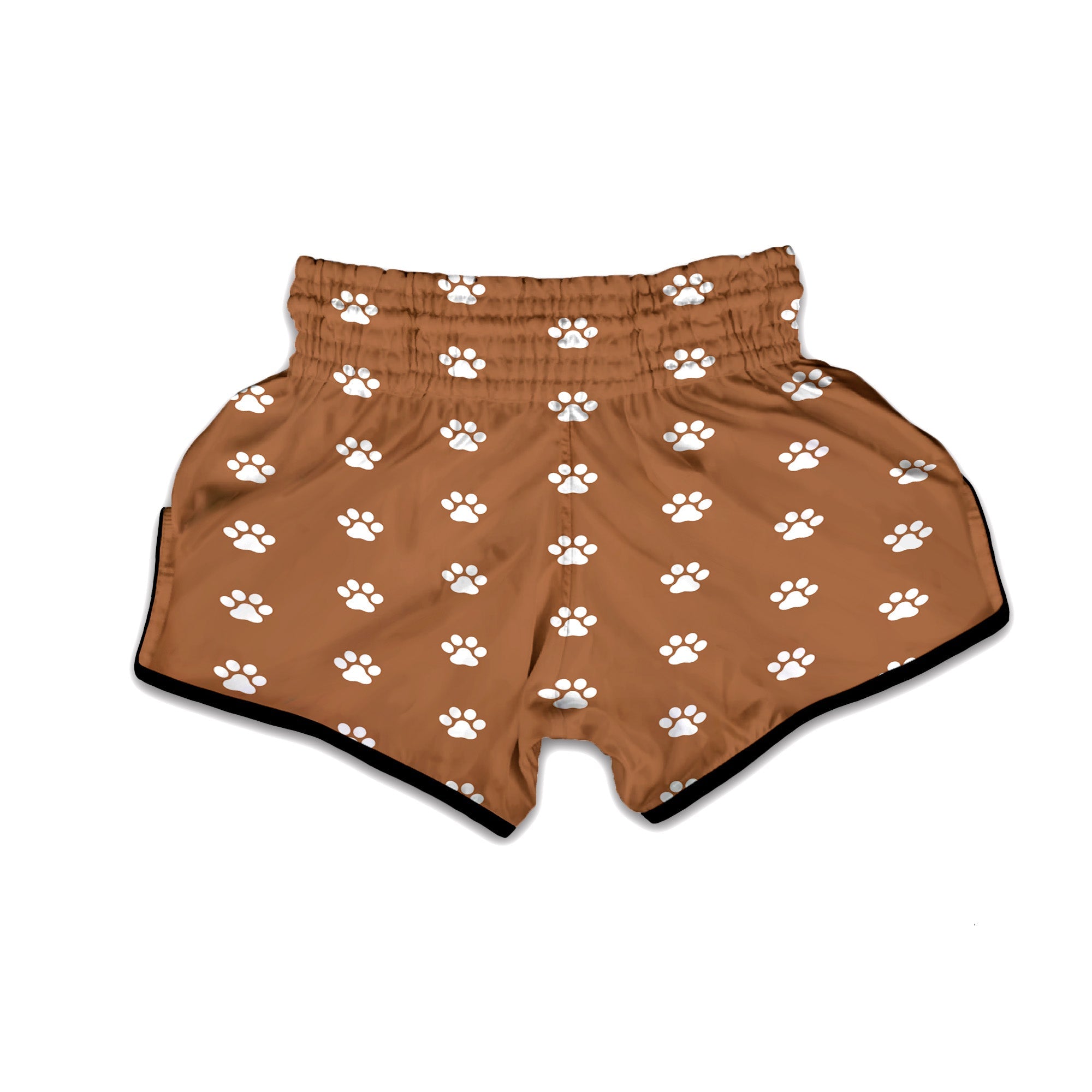 Bronze Paw Print Muay Thai Boxing Shorts-grizzshop