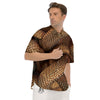 Bronze Snake Print Men's Short Sleeve Shirts-grizzshop