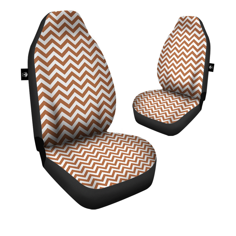 Bronze Zigzag Print Pattern Car Seat Covers-grizzshop