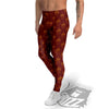 Brown Acorn Print Pattern Men's Leggings-grizzshop