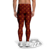 Brown Acorn Print Pattern Men's Leggings-grizzshop