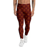 Brown Acorn Print Pattern Men's Leggings-grizzshop