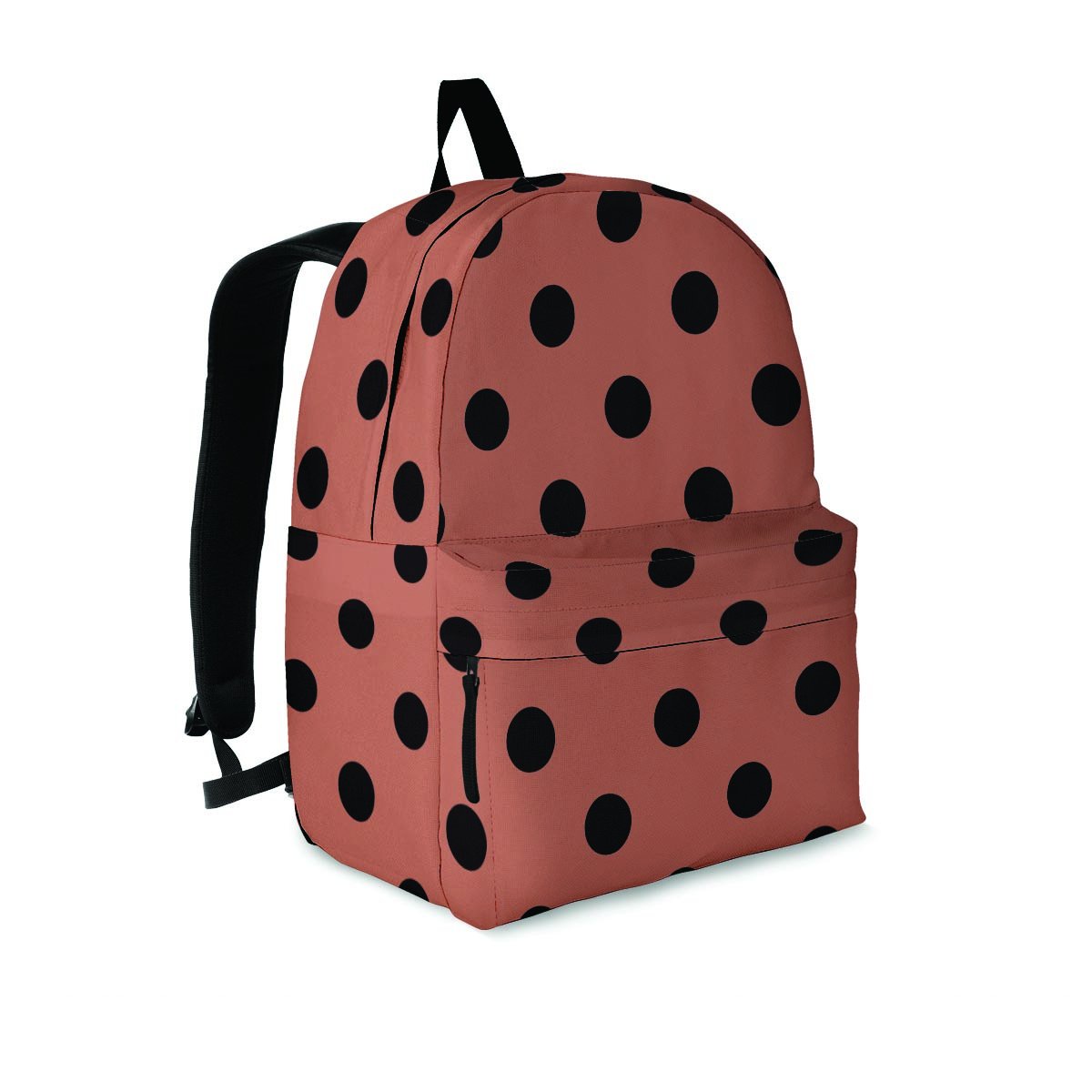 Brown And Black Polka Dot Backpack-grizzshop