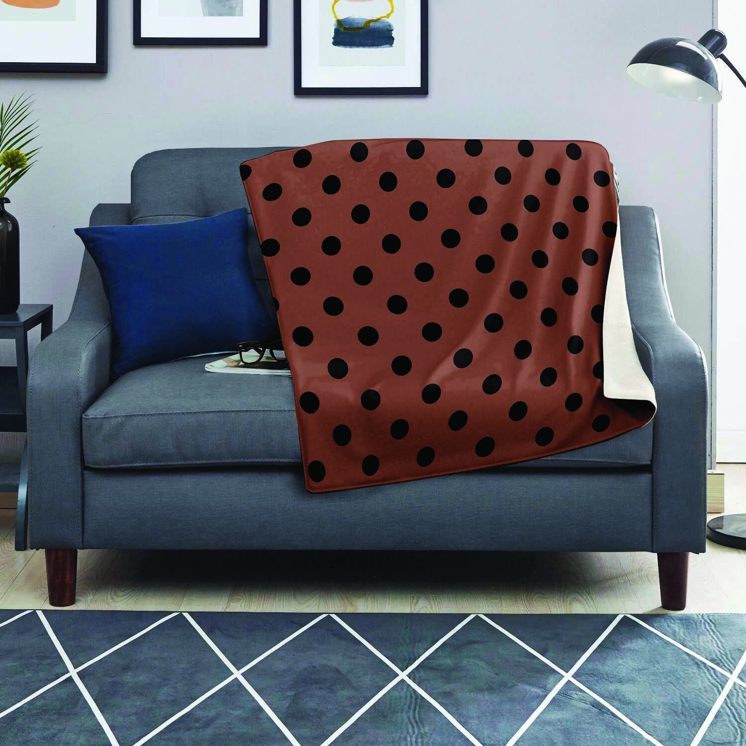 Brown And Black Polka Dot Blanket-grizzshop