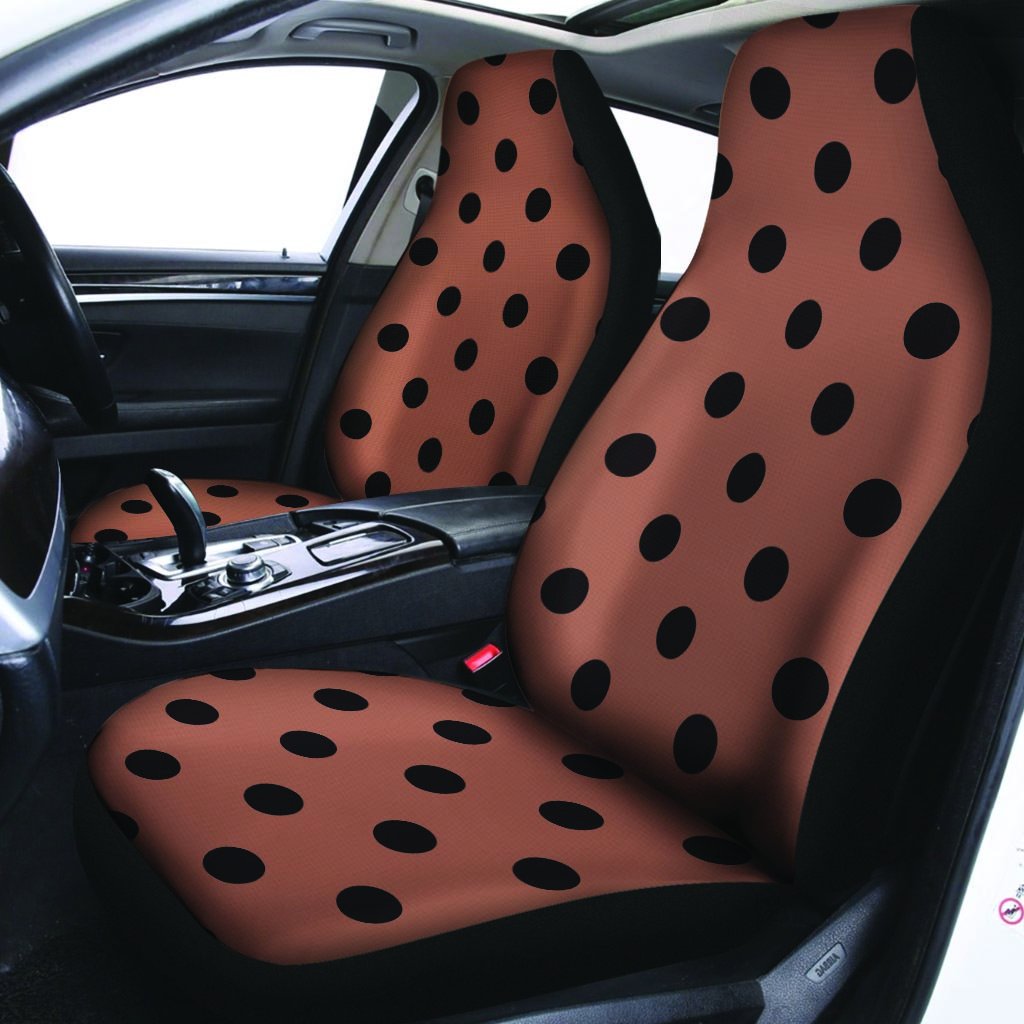 Brown And Black Polka Dot Car Seat Covers-grizzshop