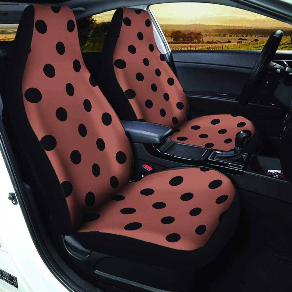 Brown And Black Polka Dot Car Seat Covers-grizzshop