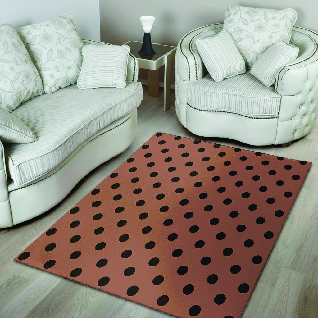 Brown And Black Polka Dot Floor Mat-grizzshop