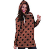 Brown And Black Polka Dot Hoodie Dress-grizzshop