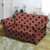 Brown And Black Polka Dot Loveseat Cover-grizzshop