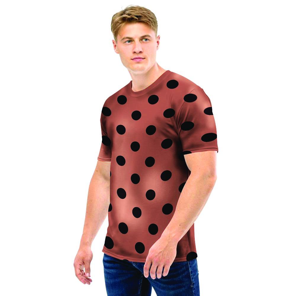 Brown And Black Polka Dot Men T Shirt-grizzshop