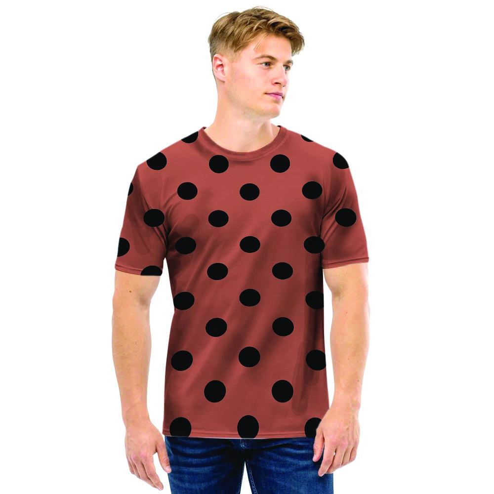 Brown And Black Polka Dot Men T Shirt-grizzshop