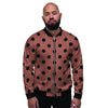 Brown And Black Polka Dot Men's Bomber Jacket-grizzshop