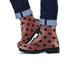 Brown And Black Polka Dot Men's Boots-grizzshop