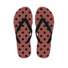 Brown And Black Polka Dot Men's Flip Flops-grizzshop