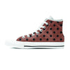 Brown And Black Polka Dot Men's High Top Shoes-grizzshop