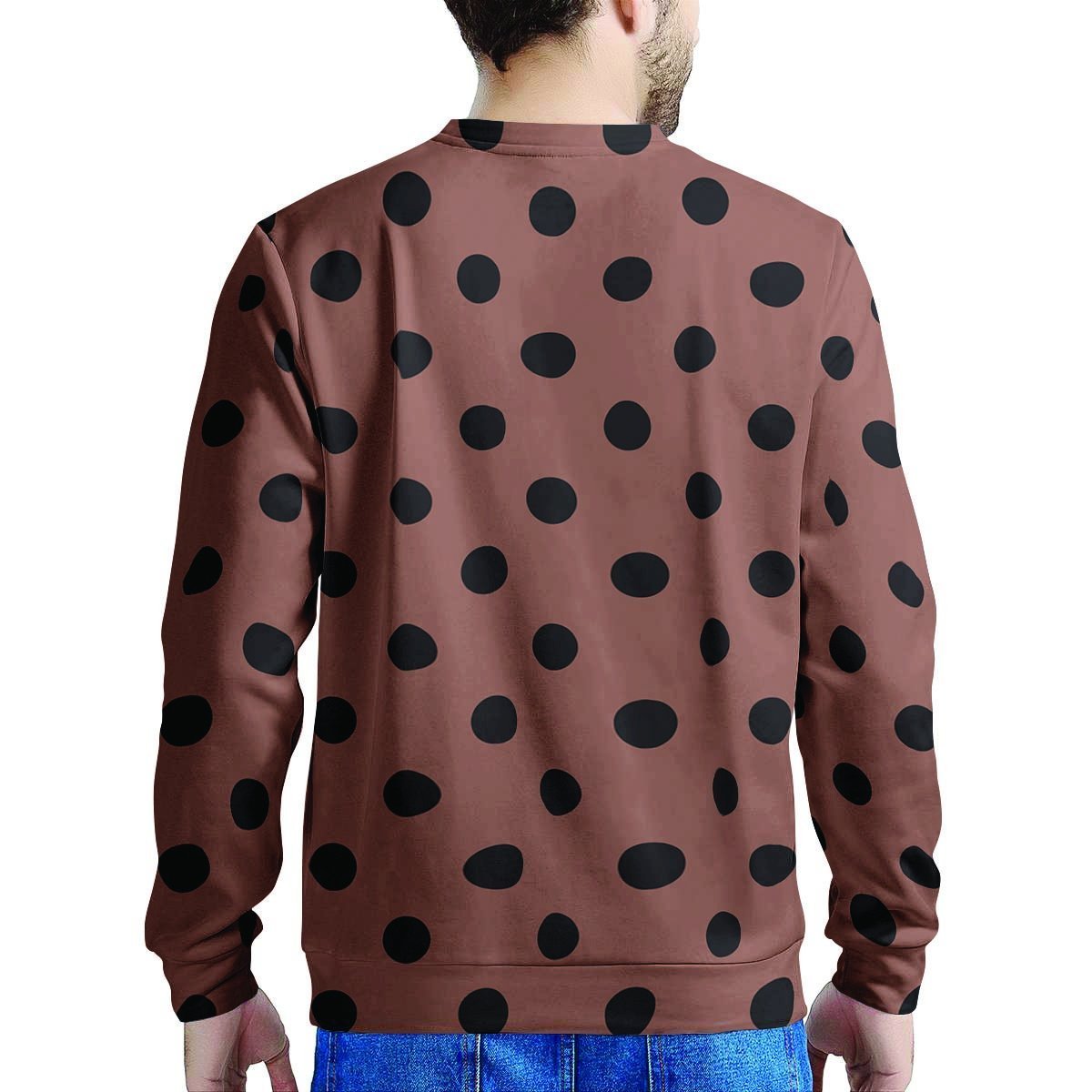 Brown And Black Polka Dot Men's Sweatshirt-grizzshop