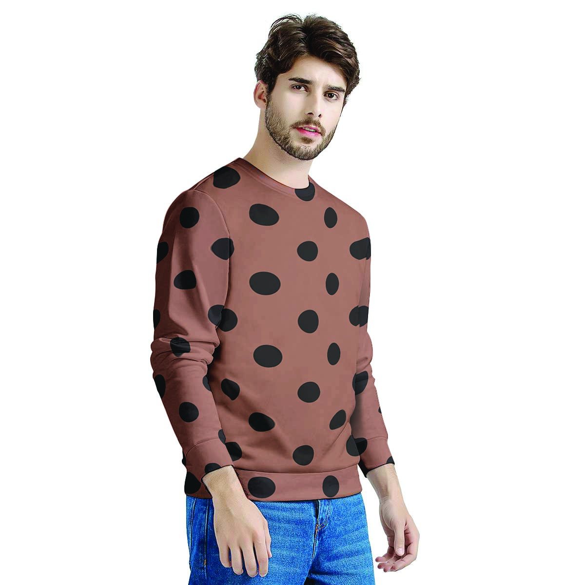 Brown And Black Polka Dot Men's Sweatshirt-grizzshop