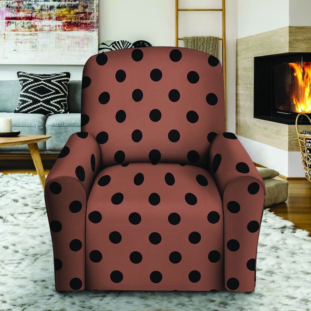 Brown And Black Polka Dot Recliner Cover-grizzshop